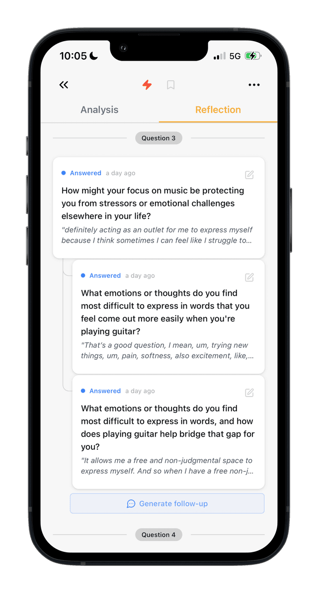 Personal growth tracking