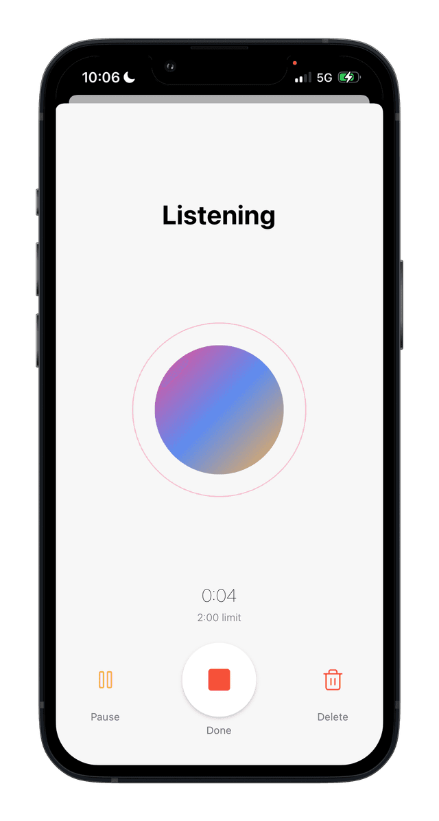 Voice recording interface